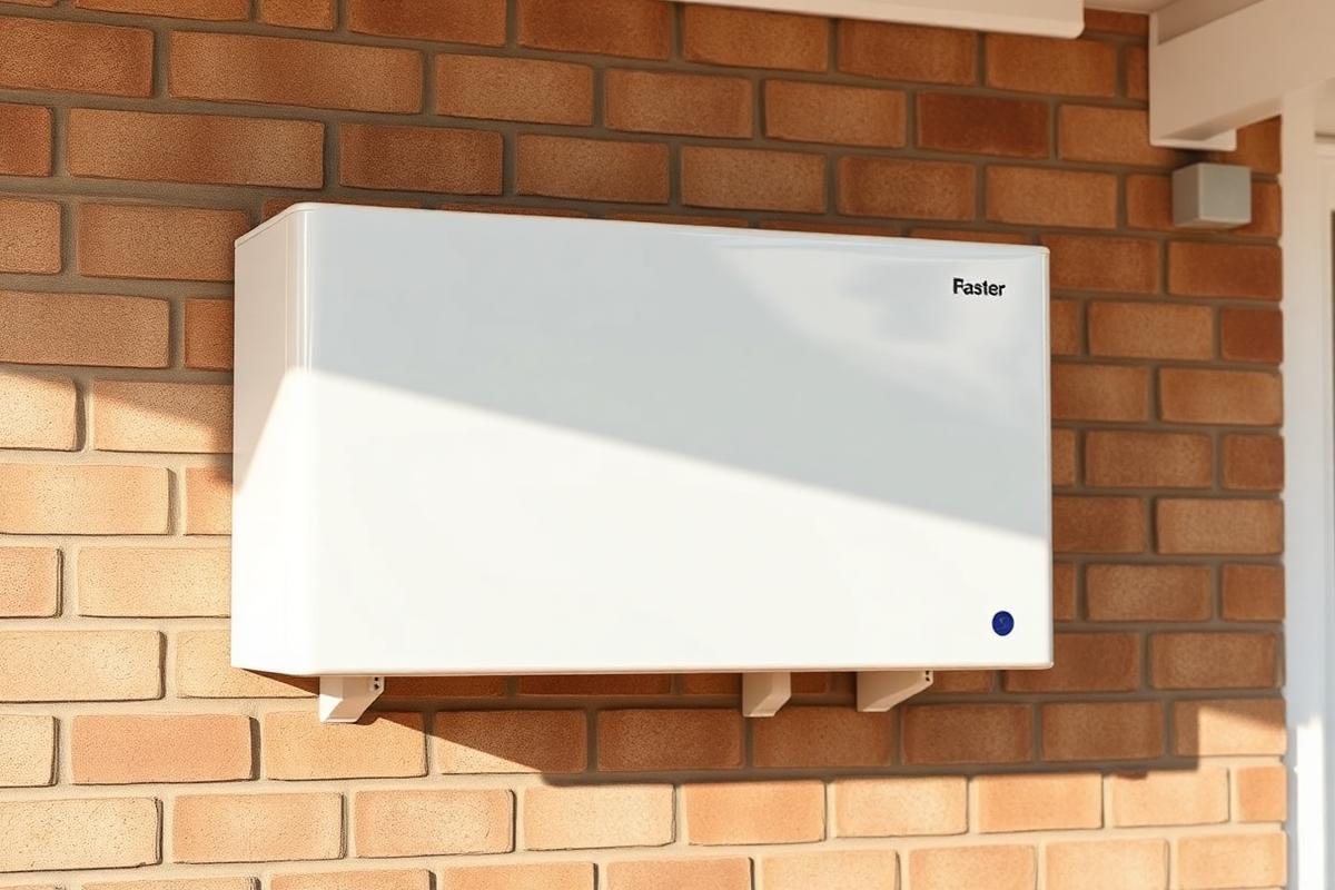 Home battery storage unit on an exterior wall